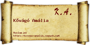 Kővágó Amália névjegykártya
