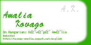 amalia kovago business card